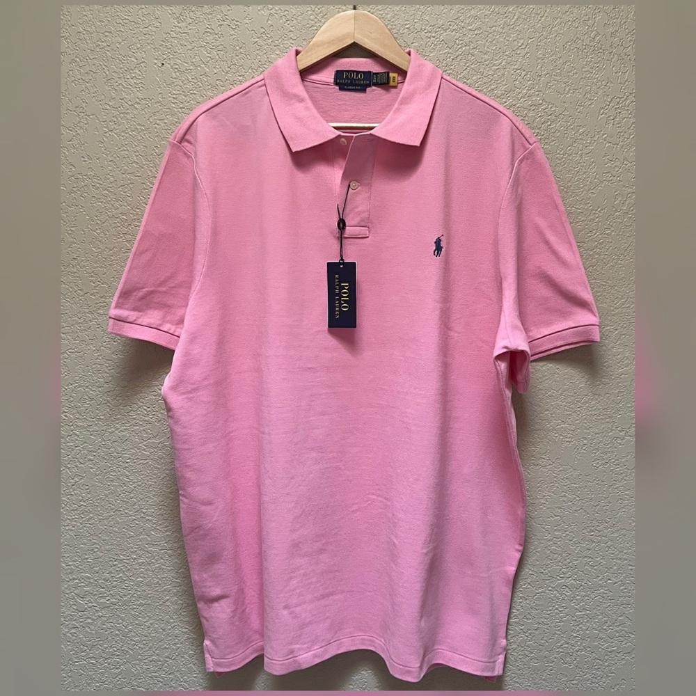 Polo Ralph Lauren Men’s Basic Polo Shirt Pink Color -Size XL